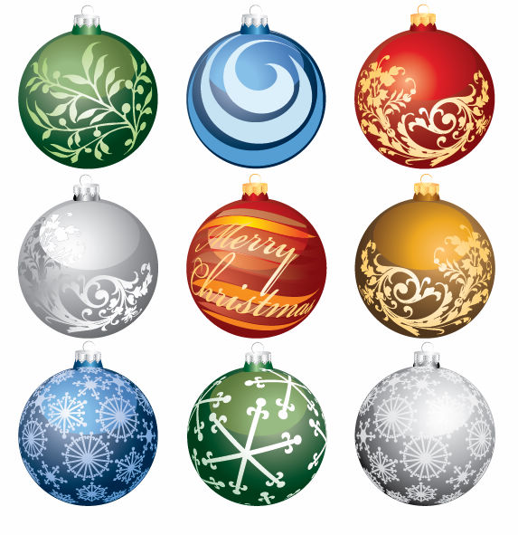 free vector Christmas Ornament Balls Vector Set